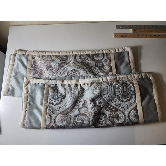 HOME EXPRESSIONS Light Blue Silver Shine Lightweight STANDARD Pillow Shams set/2 - Picture 11 of 12